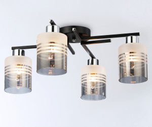 TR303212/4 BK/CH/SM/FR черный/хром/дымчатый/белый матовый E27*4 max 60W D515*200