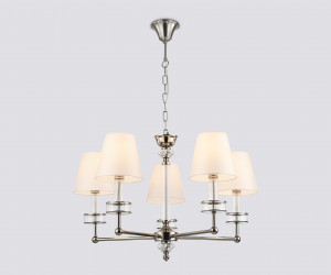 LH71001/5 BN/WH никель/белый E14*5 max 40W D670*1130