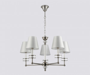 LH71001/5 BN/WH никель/белый E14*5 max 40W D670*1130