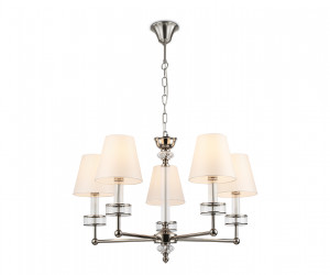 LH71001/5 BN/WH никель/белый E14*5 max 40W D670*1130