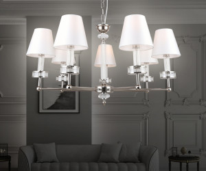 LH71003/7 BN/WH никель/белый E14*7 max 40W D820*1130