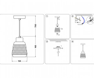 TR8005 SB/BK бронза/черный E27 max 40W D125*915