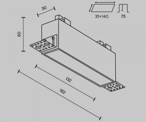 Встраиваемый светильник Technical DL066-12W3-6K-TRS-W