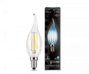 Лампа Gauss LED Filament Candle tailed E14 5W 4100K 1/10/50