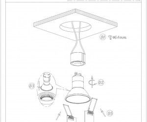 DK2030-BK Встраиваемый светильник, IP 20, 50 Вт, GU10, черный, алюминий