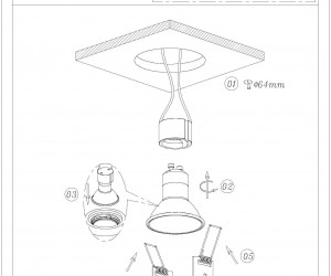 DK2031-WH Встраиваемый светильник, IP 20, 50 Вт, GU10, белый, алюминий