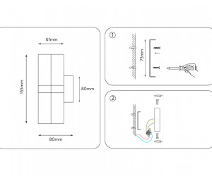 FW245/2 WH/CH белый/хром GU10*2 max 12W 155*61*80