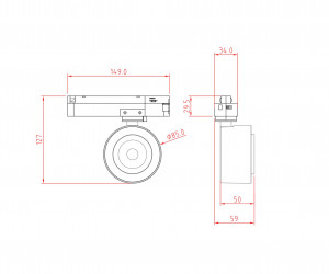 Трековый светильник Technical TR023-1-12B3K