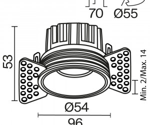 Встраиваемый светильник Technical DL058-7W2.7K-TRS-W