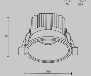 Встраиваемый светильник Technical DL058-7W2.7K-W