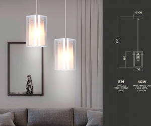 TR3682 CH/SM/FR хром/дымчатый/белый матовый E14 max 40W D110*950