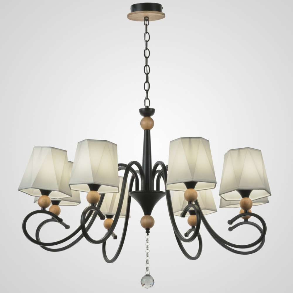 Подвесная люстра PL6238-8 BK+Wood 000060429