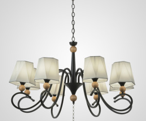 Подвесная люстра PL6238-8 BK+Wood 000060429