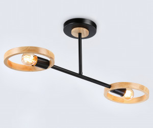 TR8244/2 BK/LWD черный/светлое дерево E27/2 max 40W 590*165*220