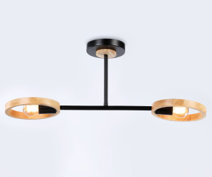 TR8244/2 BK/LWD черный/светлое дерево E27/2 max 40W 590*165*220