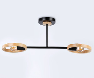 TR8244/2 BK/LWD черный/светлое дерево E27/2 max 40W 590*165*220