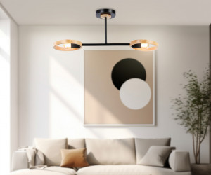 TR8244/2 BK/LWD черный/светлое дерево E27/2 max 40W 590*165*220