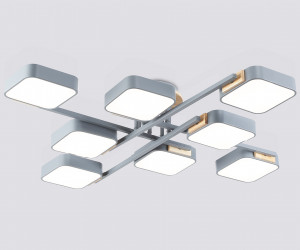 FL4889/8 GR/WD серый/дерево 144W 3000-6000K 960*960*160 (без ПДУ)