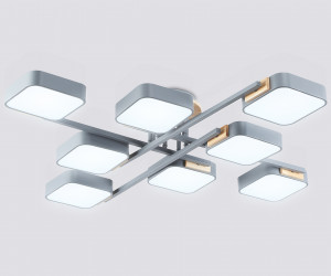 FL4889/8 GR/WD серый/дерево 144W 3000-6000K 960*960*160 (без ПДУ)