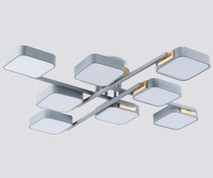 FL4889/8 GR/WD серый/дерево 144W 3000-6000K 960*960*160 (без ПДУ)