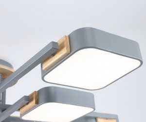 FL4889/8 GR/WD серый/дерево 144W 3000-6000K 960*960*160 (без ПДУ)