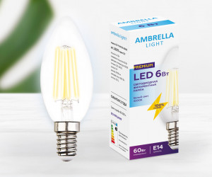 Лампа Filament LED C37-F 6W E14 4200K (60W)