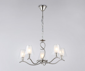 LH57081/5 SN/FR никель/белый матовый E14/5 max 40W D690*790