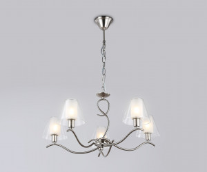 LH57081/5 SN/FR никель/белый матовый E14/5 max 40W D690*790