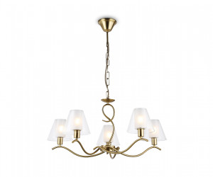 LH57091/5 BS/FR латунь/белый матовый E14/5 max 40W D690*790