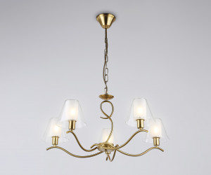 LH57091/5 BS/FR латунь/белый матовый E14/5 max 40W D690*790