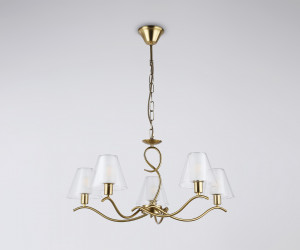 LH57091/5 BS/FR латунь/белый матовый E14/5 max 40W D690*790