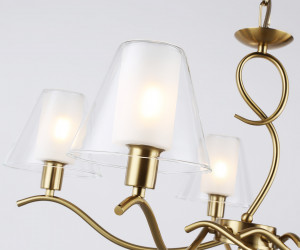 LH57091/5 BS/FR латунь/белый матовый E14/5 max 40W D690*790