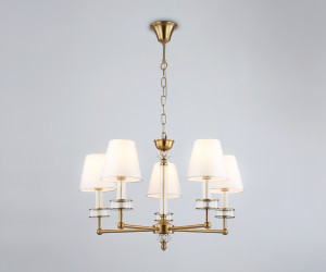 LH71021/5 BS/WH латунь/белый E14*5 max 40W D670*1130