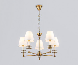 LH71021/5 BS/WH латунь/белый E14*5 max 40W D670*1130