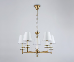 LH71021/5 BS/WH латунь/белый E14*5 max 40W D670*1130