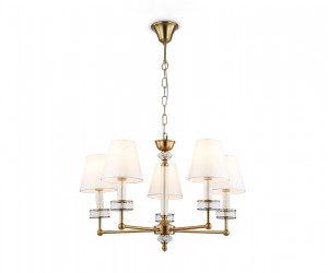LH71021/5 BS/WH латунь/белый E14*5 max 40W D670*1130