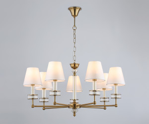 LH71023/7 BS/WH латунь/белый E14*7 max 40W D820*1130