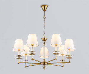 LH71023/7 BS/WH латунь/белый E14*7 max 40W D820*1130