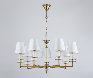 LH71023/7 BS/WH латунь/белый E14*7 max 40W D820*1130