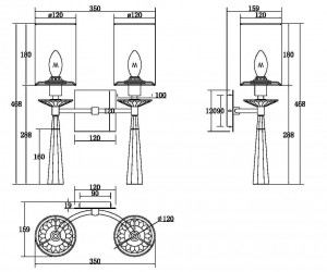 Настенный светильник (бра) Maytoni MOD224WL-02BS