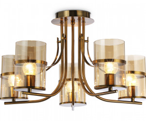 TR3222/5 GD/TI золото/янтарь E27*5 max 40W D540*300