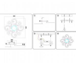 FA5143/8+1 WH белый 112W D620*130 (ПДУ РАДИО 2.4G)