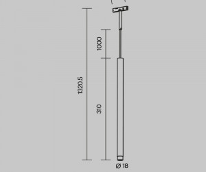 Трековый подвесной светильник Technical TR191-1-3W4K-M-BW