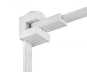 TR5213-WH Угловой соединитель 90° стена-потолок с поворотом трека под произвольным углом, для трека Air, серия Base, белый, алюминий