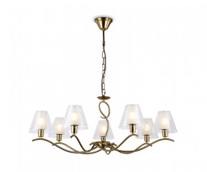 LH57093/7 BS/FR латунь/белый матовый E14/7 max 40W D840*790