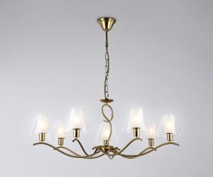 LH57093/7 BS/FR латунь/белый матовый E14/7 max 40W D840*790