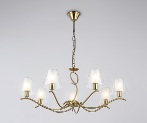 LH57093/7 BS/FR латунь/белый матовый E14/7 max 40W D840*790