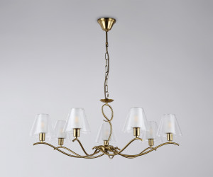 LH57093/7 BS/FR латунь/белый матовый E14/7 max 40W D840*790