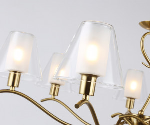 LH57093/7 BS/FR латунь/белый матовый E14/7 max 40W D840*790