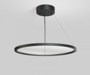 Подвесной светильник горизонтальный VEIL, 35 Вт, ?600?В1500 мм, LED 2700-6000K, IP20, пульт Д/У (в комплекте), черный, алюминий, акрил